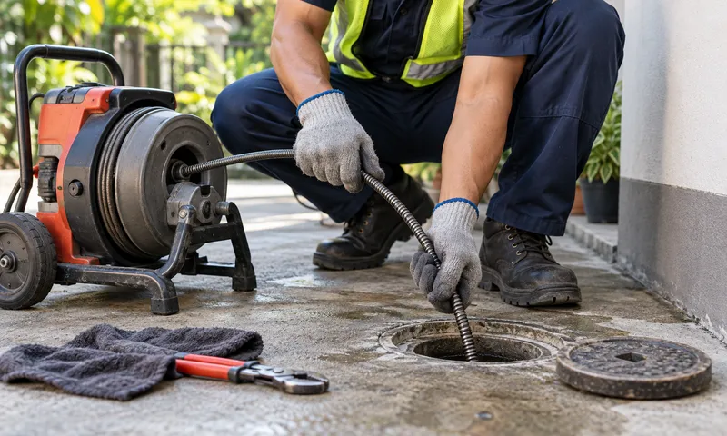 Paglilinis ng drainage gamit ang drain-cleaning cable